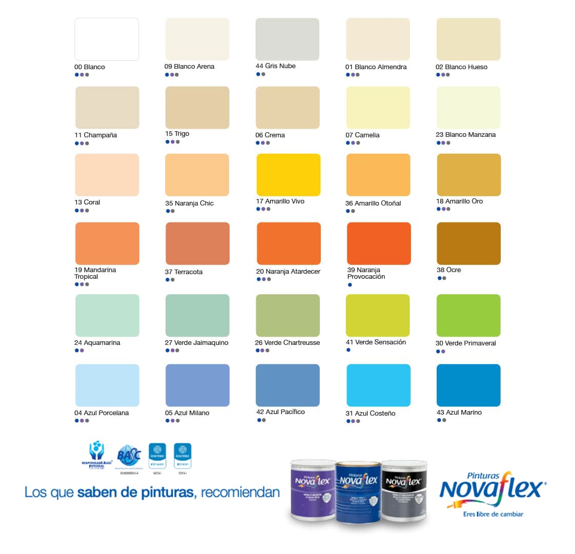 Kent Escandaloso fórmula Pinturas Novaflex Carta de colores soluciones de pinturas y recubrimientos